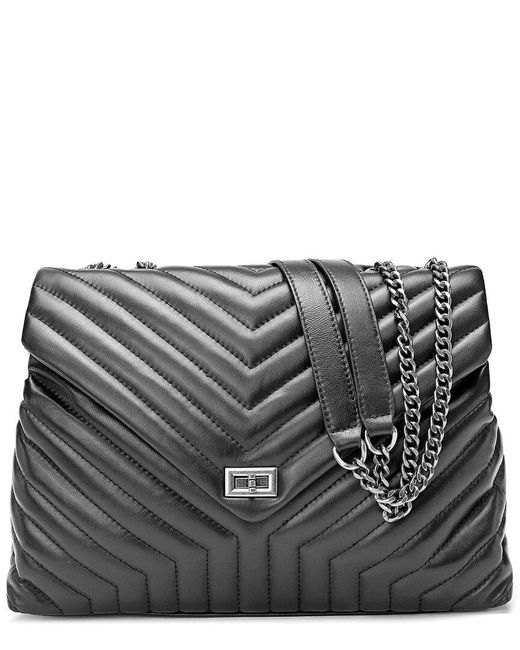 Tiffany & Fred Large Quilted Leather Tote in Gray Lyst