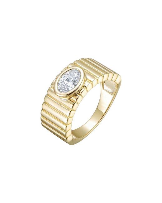 Genevive Jewelry Metallic Rachel Glauber 14K Plated Cz Ring