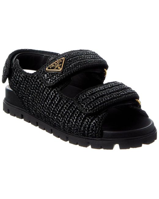 Prada Black Crochet Sandal