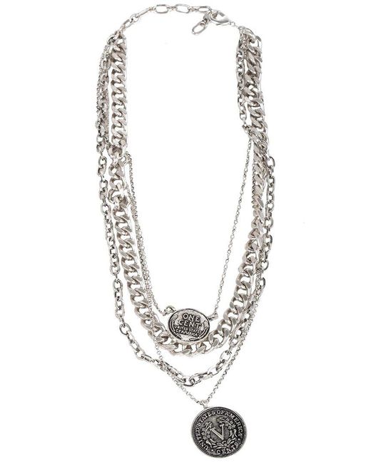 Saachi Metallic Plated Coin Layered Necklace