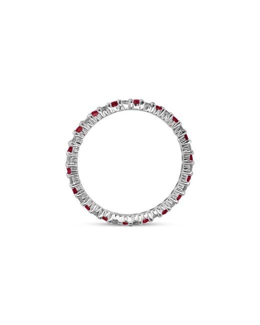 Diana M White Fine Jewelry 14k 0.55 Ct. Tw. Diamond & Ruby Eternity Ring