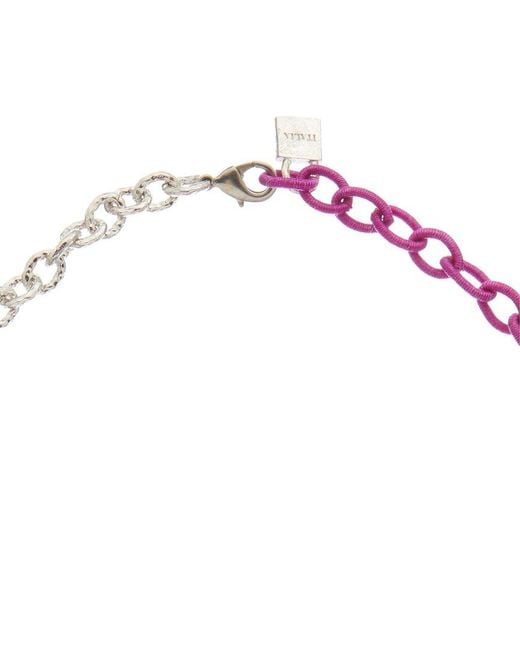 Juvell Pink 18k Plated Silk Link Necklace