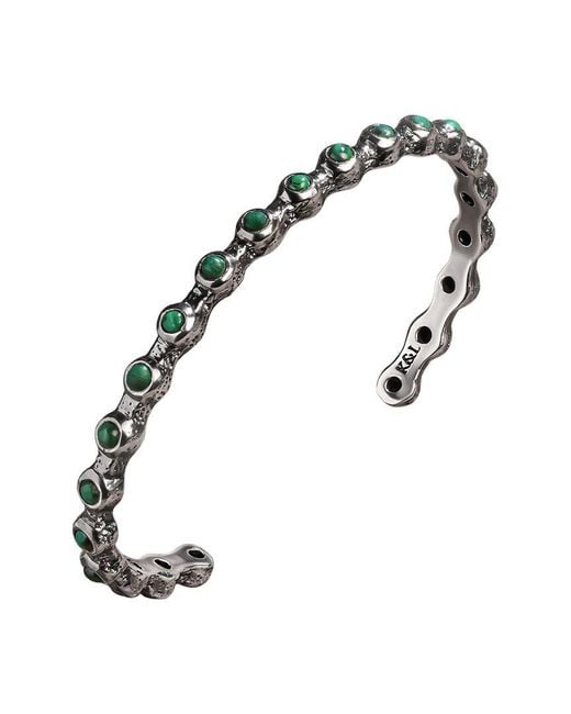 Karma and Luck White Malachite Cuff Bracelet