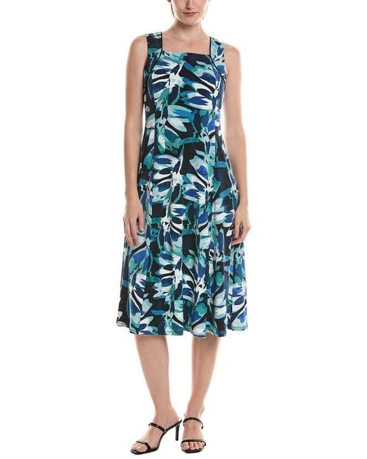 NIC+ZOE Blue Giverny Knit Blanche Dress