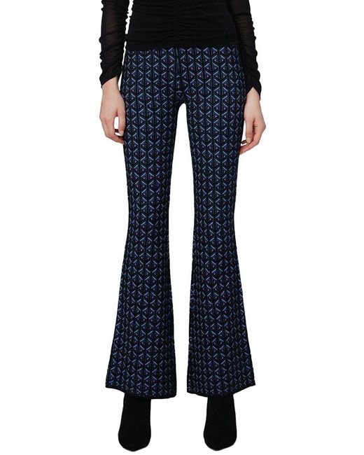 Diane von Furstenberg Blue Ashdon Wool-Blend Pant