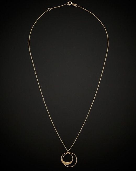 Italian Gold Black 14k Graduated Circles Adjustable Necklace
