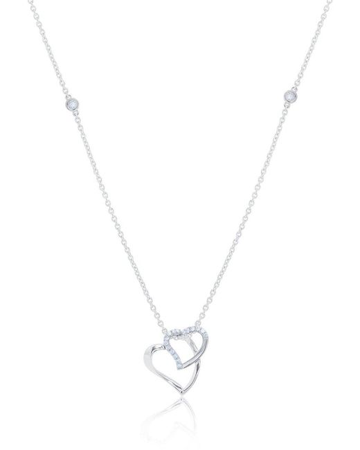 Diana M White 14k 0.22 Ct. Tw. Diamond Necklace