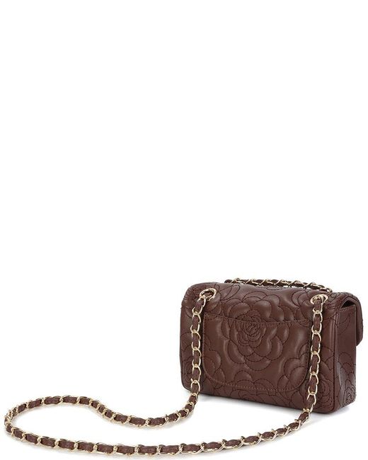 Tiffany & Fred Paris Brown Quilted Leather Crossbody
