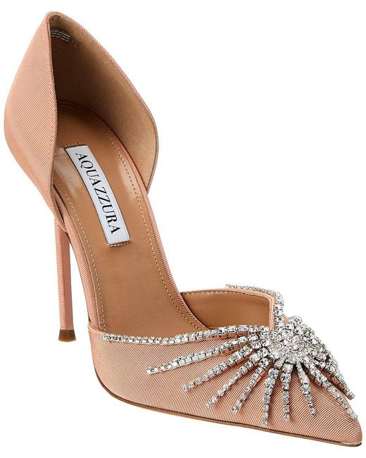 Aquazzura Brown Sunshine 105 Grosgrain Pump