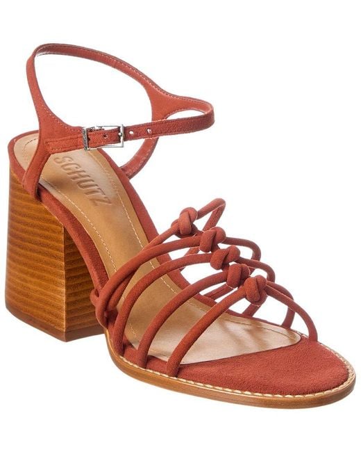 SCHUTZ SHOES Brown Sandy Suede Sandal