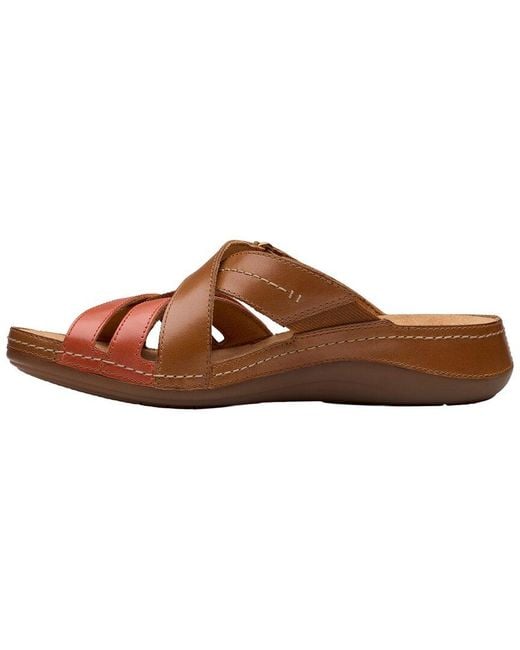 Clarks Brown Cecily Leather Slide
