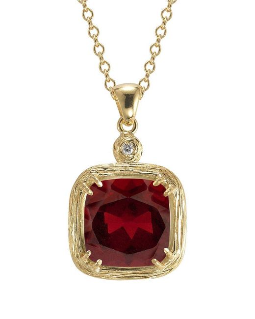 Reiss Pink 14k 5.42 Ct. Tw. Diamond & Garnet Necklace
