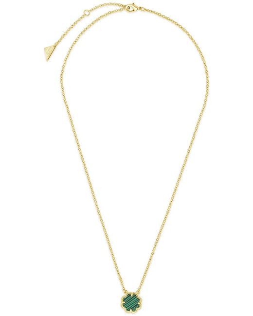 Sterling Forever Multicolor 14k Plated Malachite Pendant Necklace