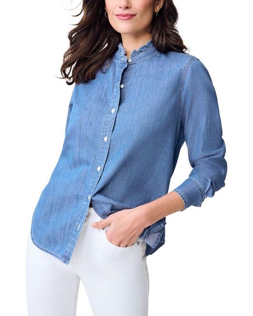 J.McLaughlin Blue Rutherford Blouse