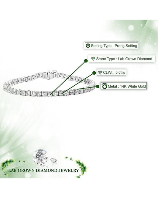 Amairah White 14K 5.00 Ct. Tw. Lab-Grown Diamond Tennis Bracelet
