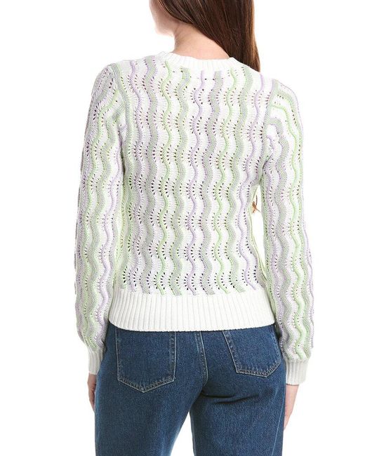 Isla White Charlotte Vertical Wave Stripe Top