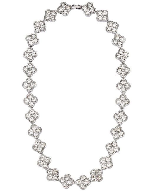 Adornia Metallic Crystal Clover Link Chain Necklace