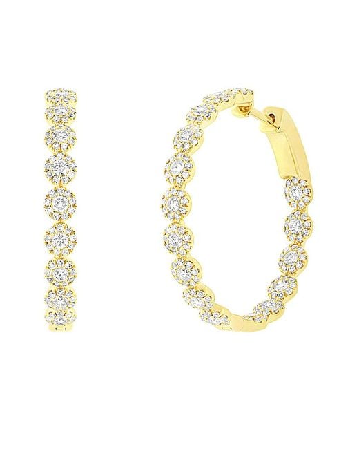 Diana M Metallic Fine Jewelry 14k 1.58 Ct. Tw. Diamond Hoops