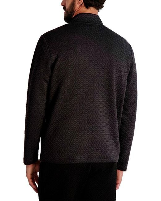 Karl Lagerfeld Black Quilted 1/4-Zip Pullover for men