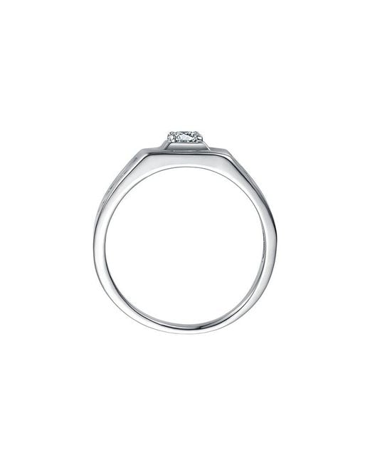 Genevive Jewelry White Rachel Glauber Plated Cz Statement Ring for men