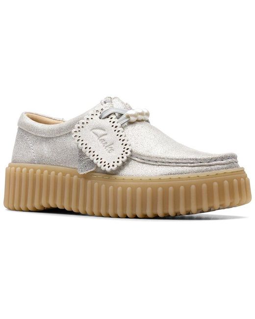 Clarks White Torhill Bee Leather Oxford