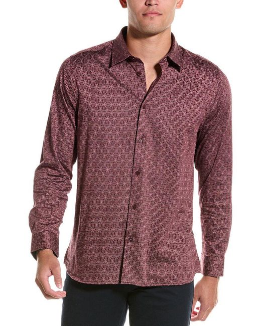 Ted Baker Red Geo Print Shirt for men