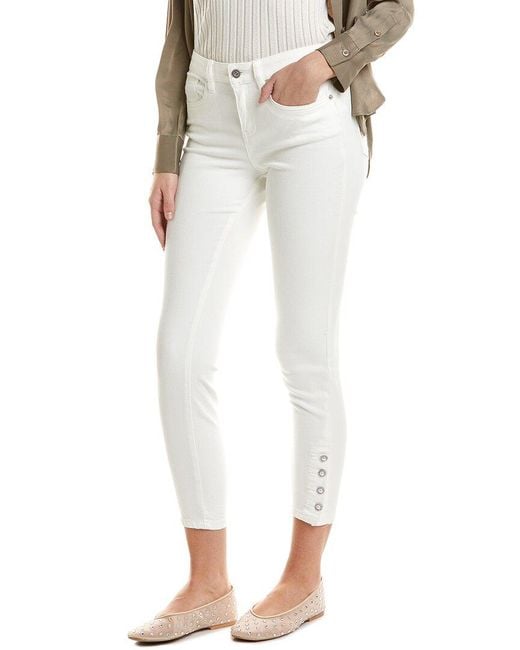 Cece White Pearl Trim Regular Fit Jean