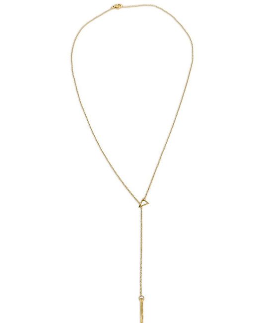 Adornia White 14k Plated Triangle Lariat Necklace