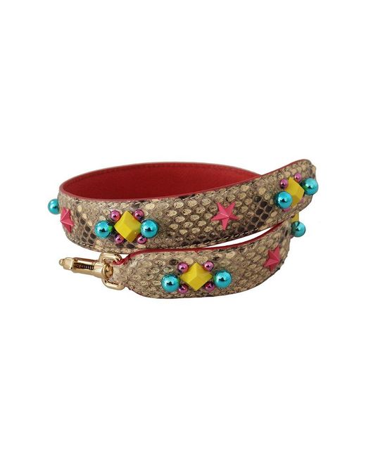 Dolce & Gabbana Red Python Bag Strap