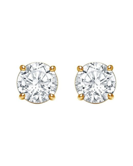 Lab Grown Diamonds Metallic 14K 4.00 Ct. Tw. Lab-Grown Diamond 4 Prong Stud Earring
