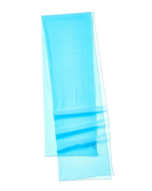 Dolce & Gabbana Blue Chiffon Silk-Blend Scarf
