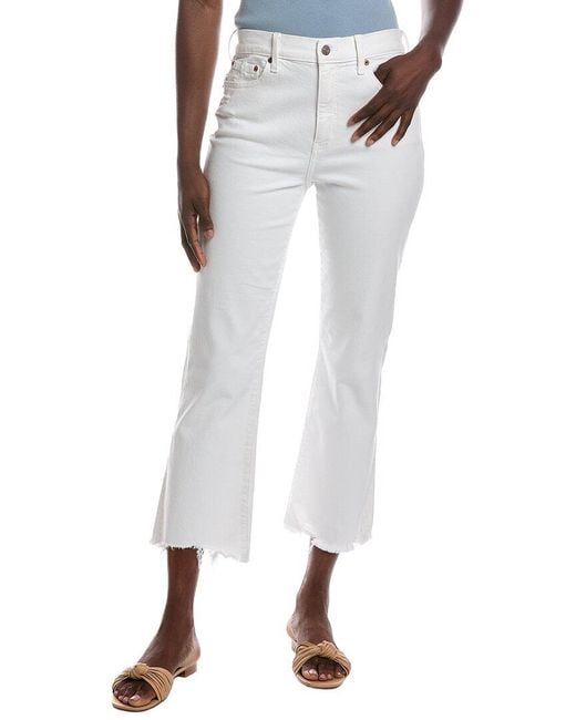 Daze Denim White Shy Girl High Rise Crop Flare Jean