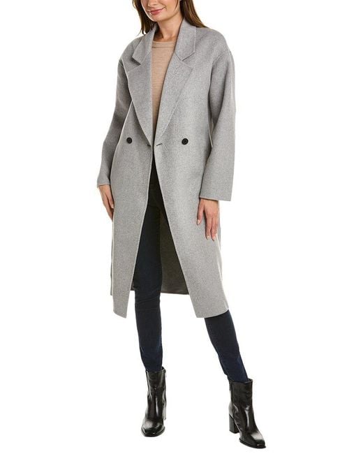 AllSaints Sammy Wool-blend Coat in Grey | Lyst UK