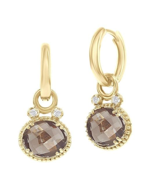 Reiss Metallic 14k 5.00 Ct. Tw. Diamond & Smokey Topaz Earrings
