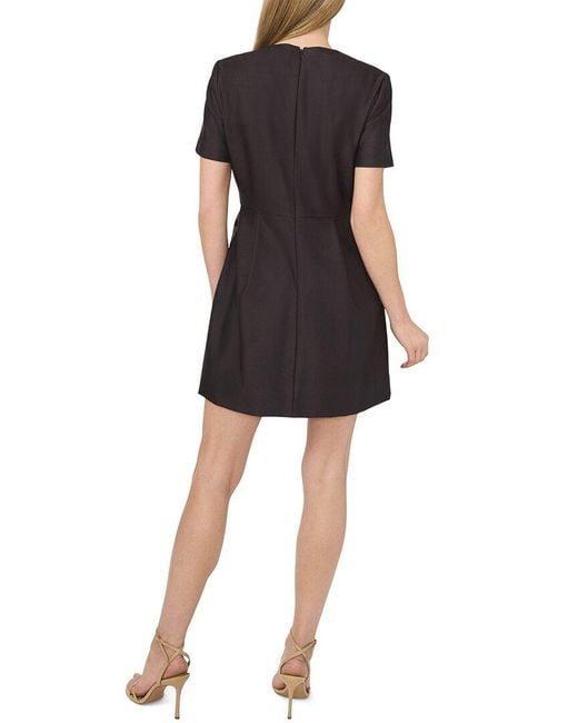 Ted Baker Black Front Pleats Mini Dress