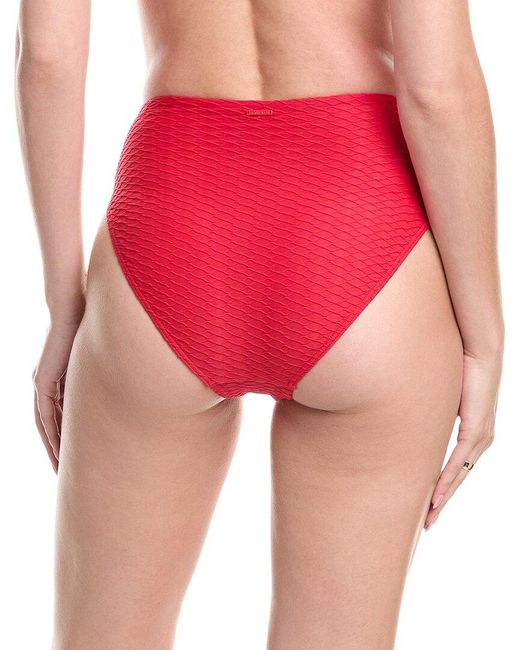 Sea Level Pink Honeycomb Retro High-Waist Bikini Bottom