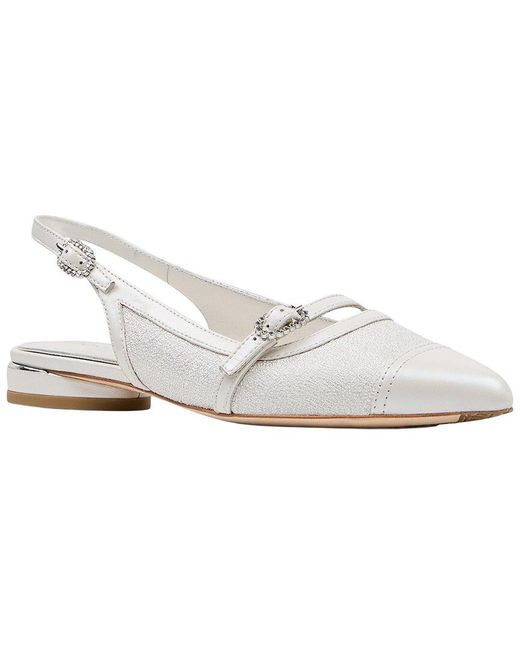 Donald J Pliner White Rozamay Canvas Sling Back