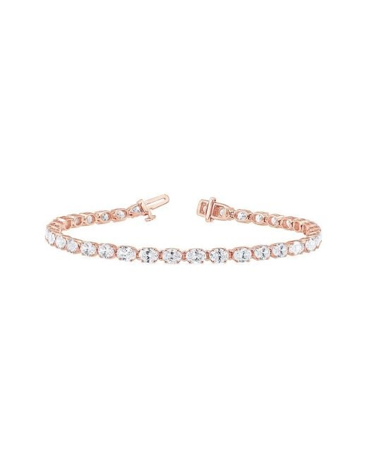 Lab Grown Diamonds White 14K Rose 7.00 Ct. Tw. Lab Grown Diamond Bracelet