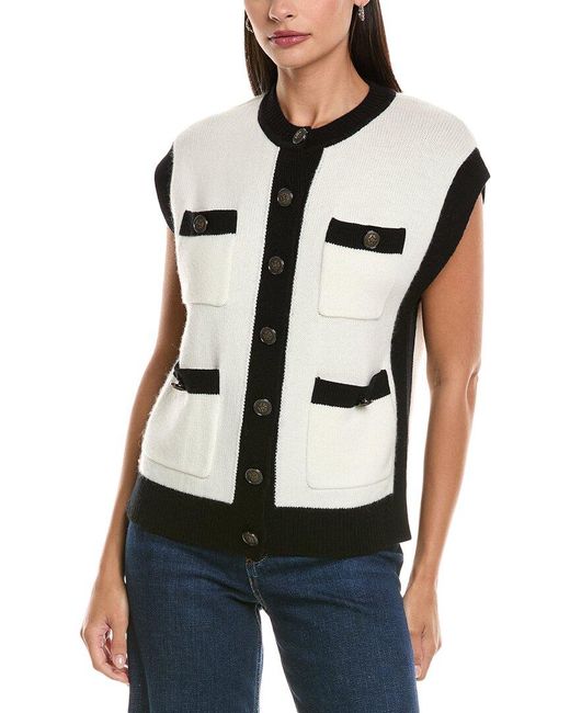 tyler boe White Wool & Cashmere-Blend Vest