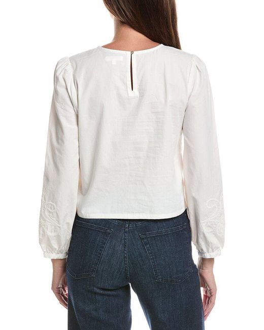 Z Supply White Tatiana Poplin Top