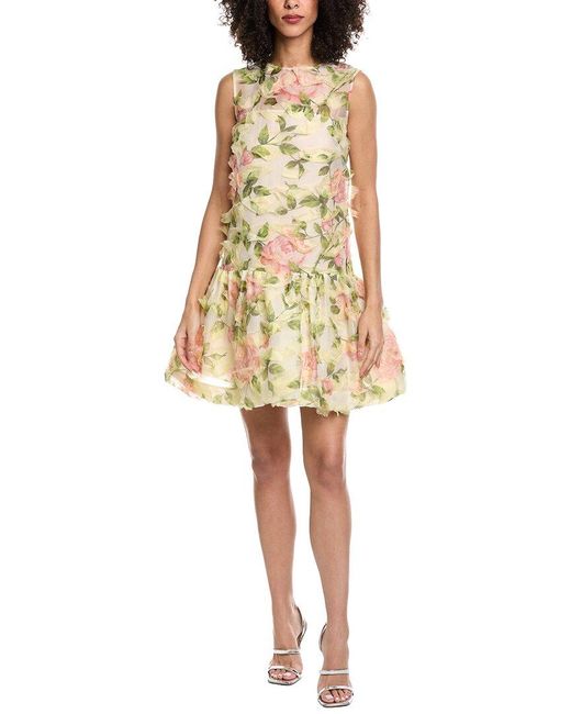 Oscar de la Renta Natural English Rose Fil Coupe Silk-Blend Mini Dress