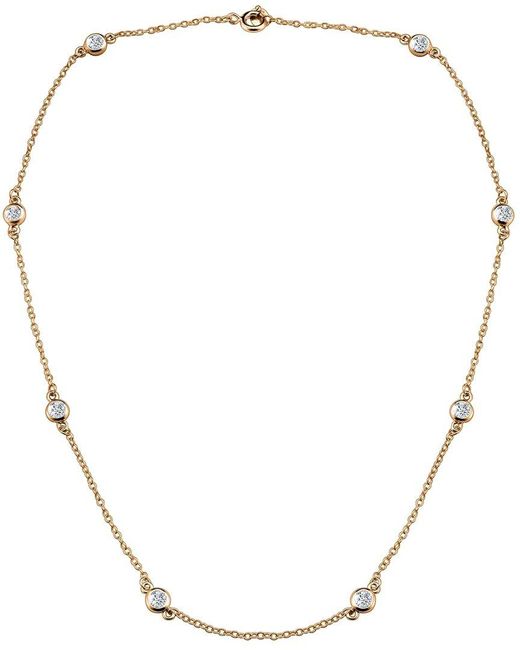Genevive Jewelry Natural 14k Plated Cz By The Yard Necklace