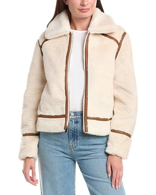 Frye Natural Faux Fur Jacket