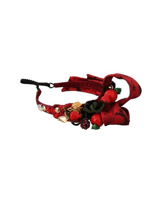 Dolce & Gabbana Red Silk-Blend Headband