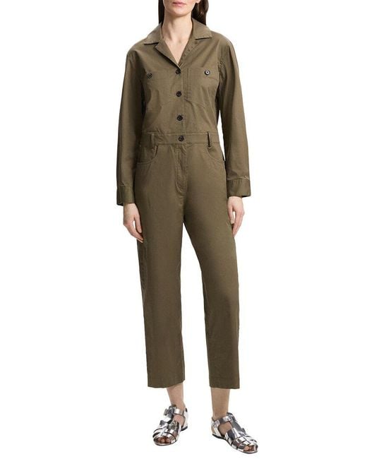Theory Green Casual Slim Jumpsuit
