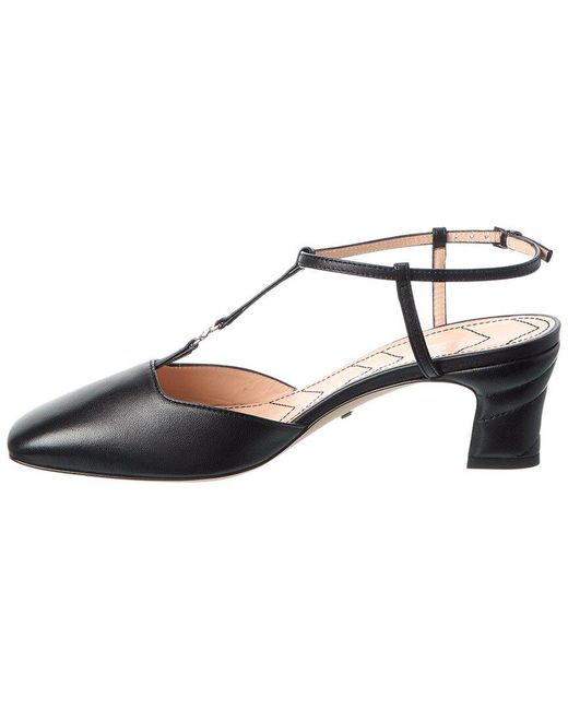 Gucci Metallic Double G Leather Pump