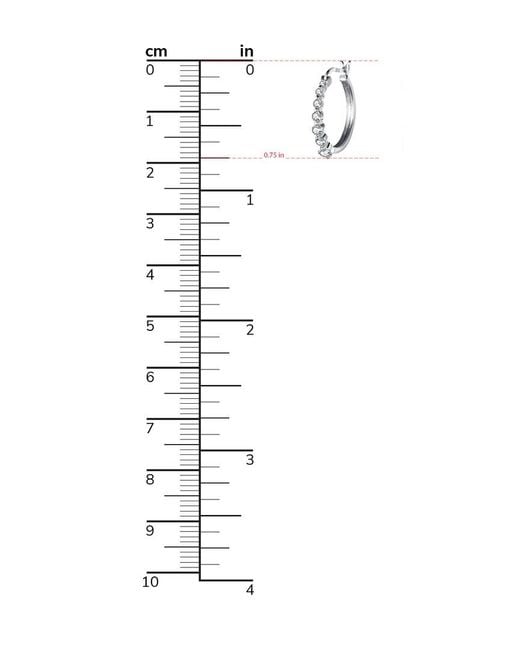 Genevive Jewelry White Silver Cz Hoop Earrings