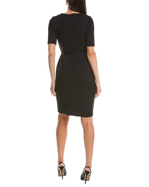 Anne Klein Black Twist Front Sheath Dress