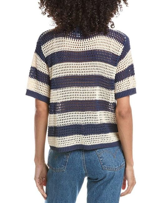 ANNA KAY Blue Mesh Polo Cardigan