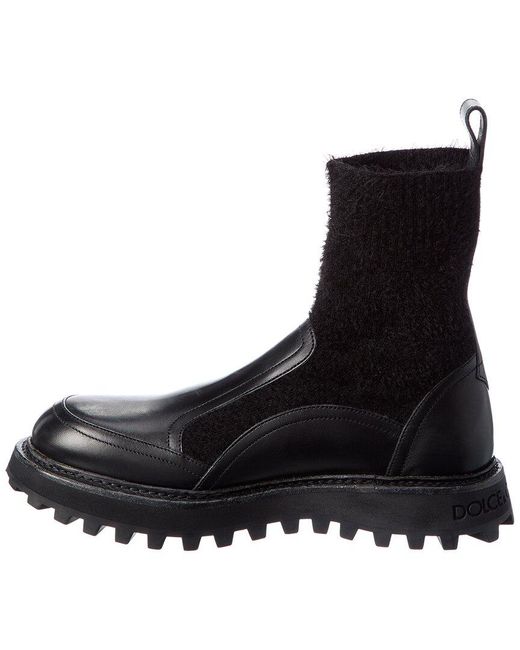 Dolce & Gabbana Black Leather Boot for men